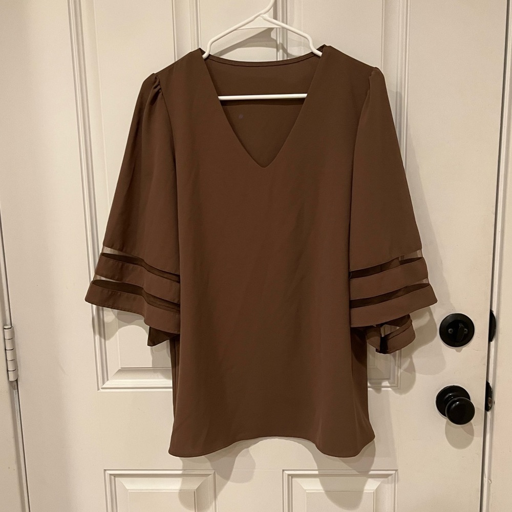 Amazon 3/4 Bell Sleeve Blouse